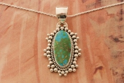 Artie Yellowhorse Genuine Sonoran Gold Turquoise Sterling Silver Pendant